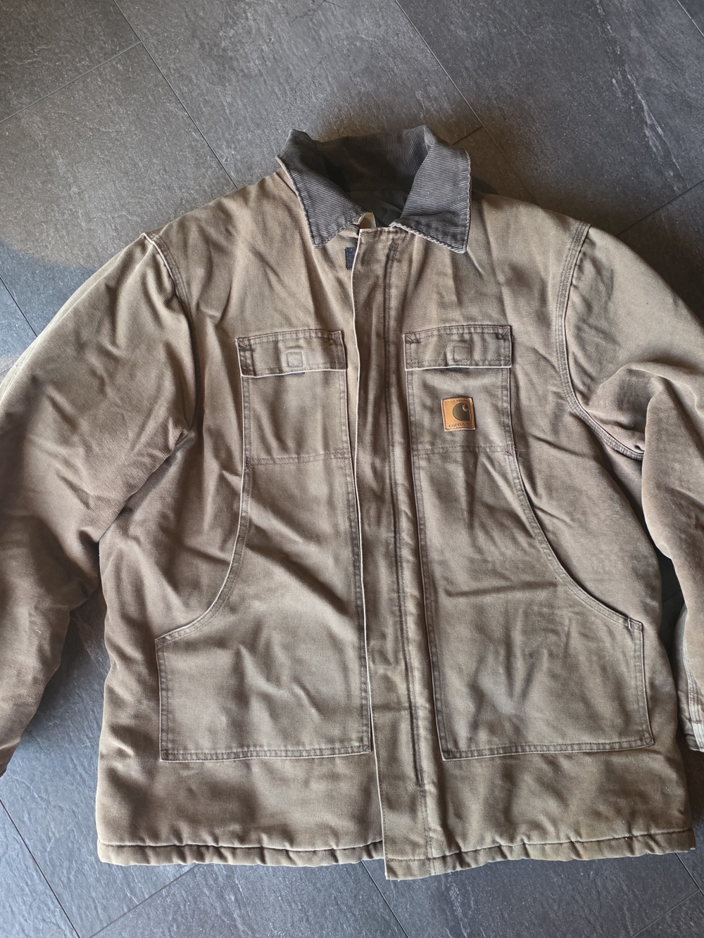 Vintage Carhartt Quilt Lined  Jacket Mens Size  Large  Brown